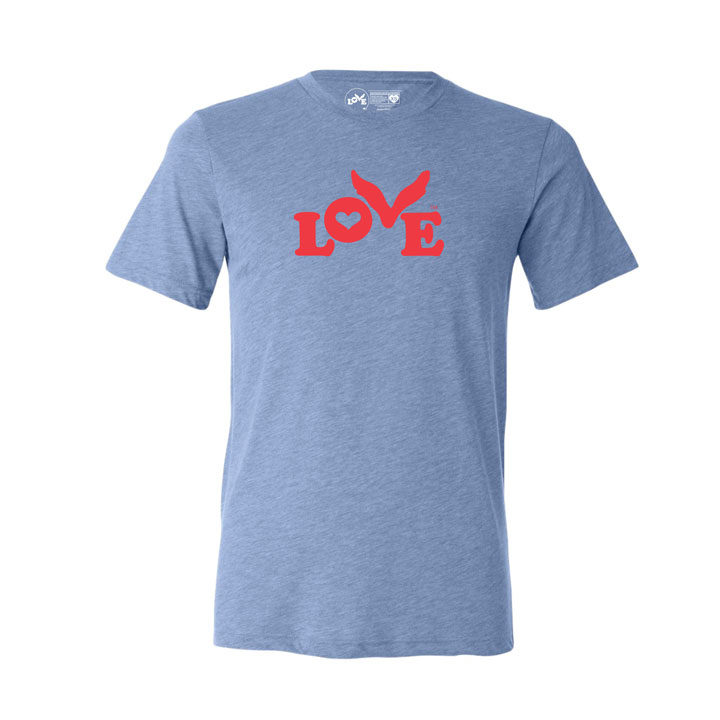 Love Button T-Shirt - Triblend Unisex Blue