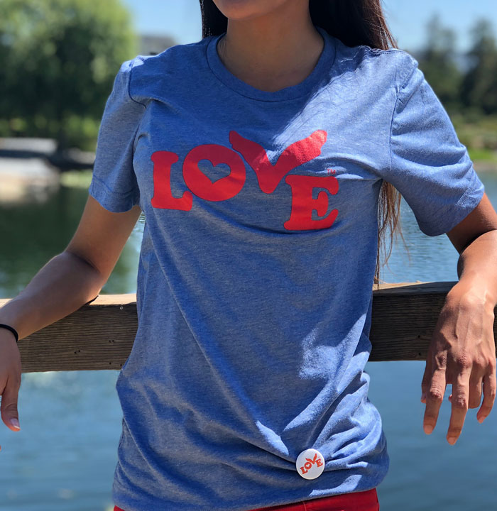 Love Button Tee: Unisex Triblend Short Sleeve