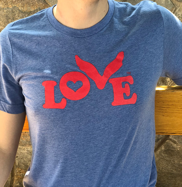 Love Button T-Shirt - Triblend Unisex Blue