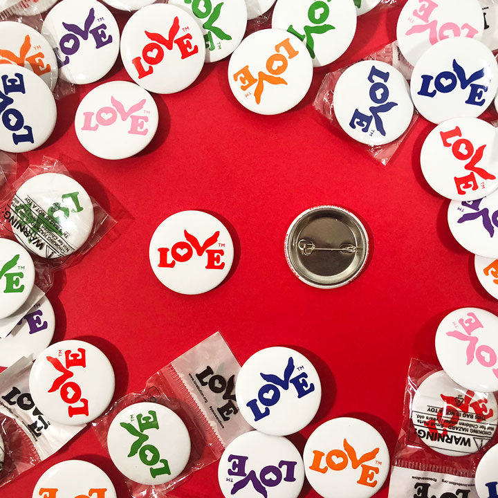 100 Pack of Love Button Pins