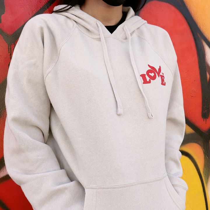 Love Button Pullover Hoodie (Stone)