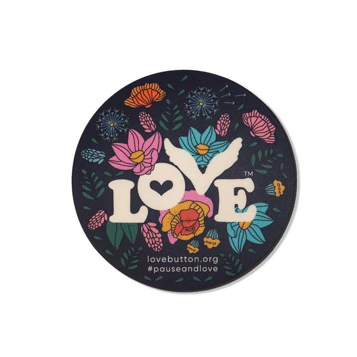 Love Button Floral Magnet
