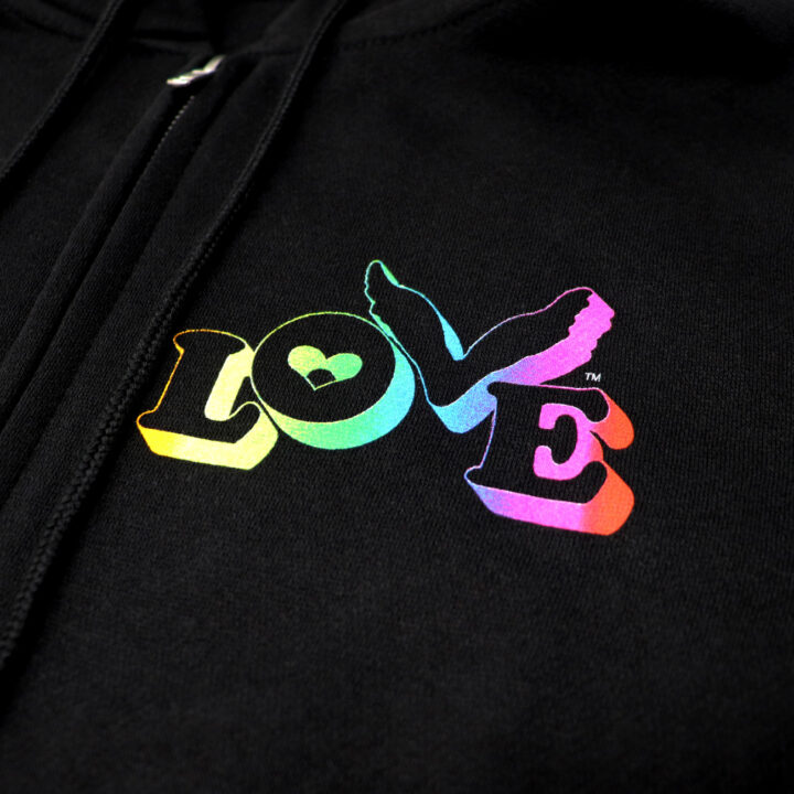 Rainbow Love Button Zip-up Hoodie