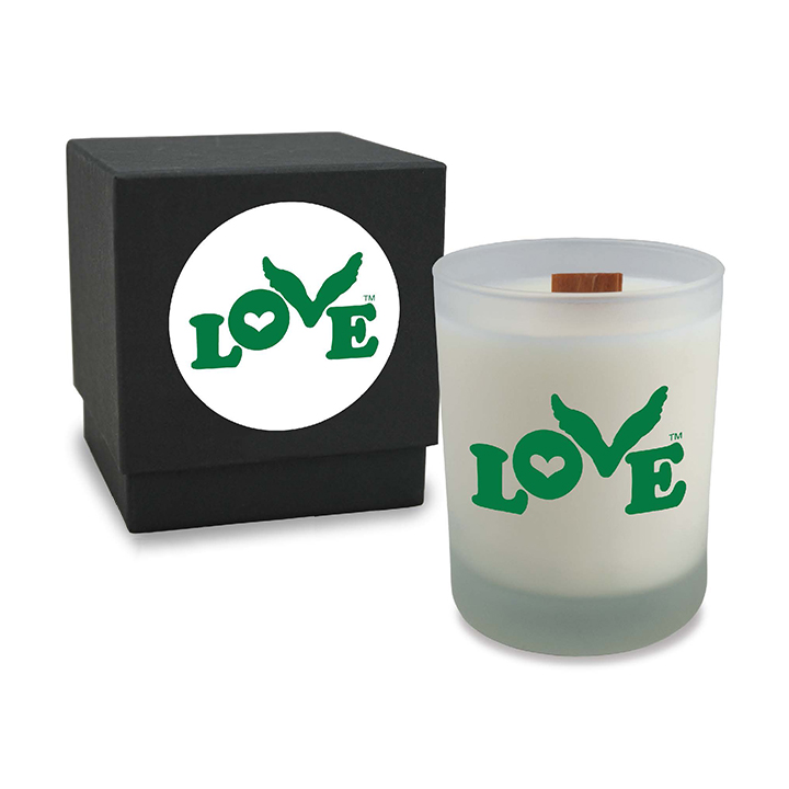 Green Love Button Candle
